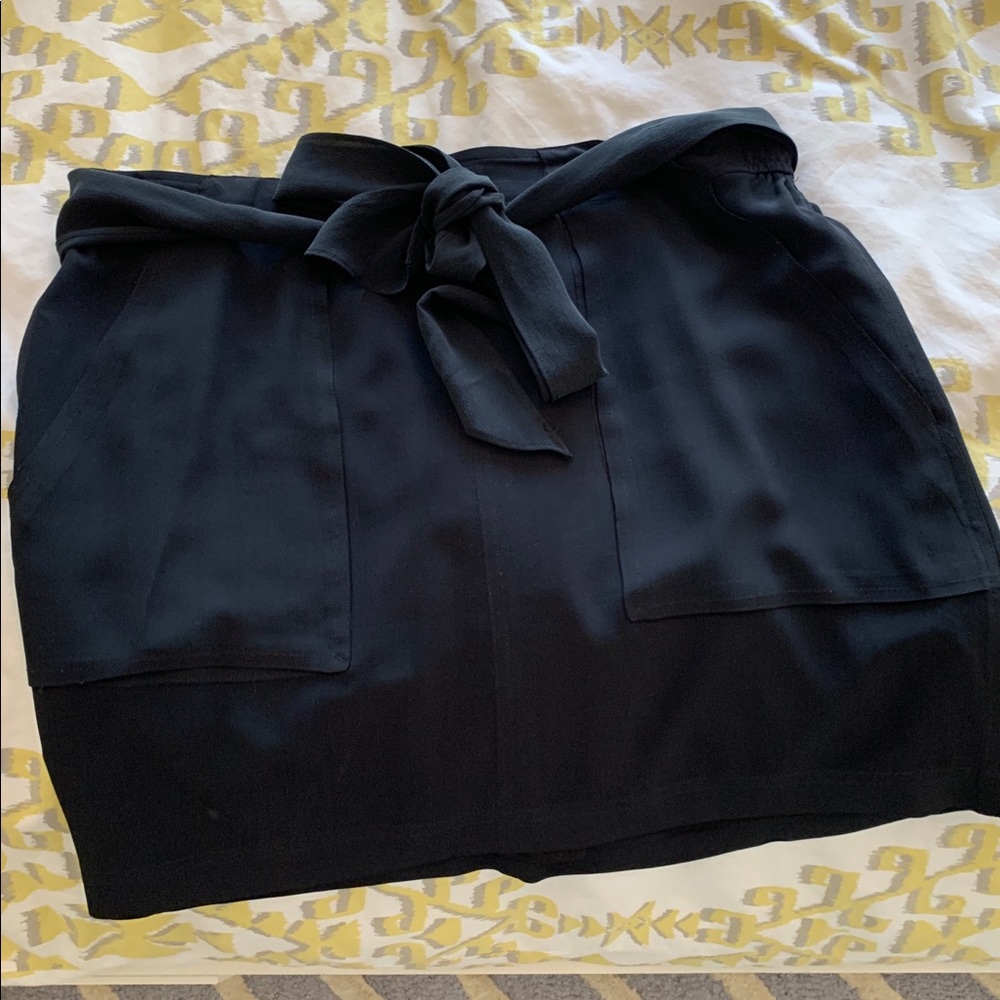 Madewell silk fatigue utility skirt black